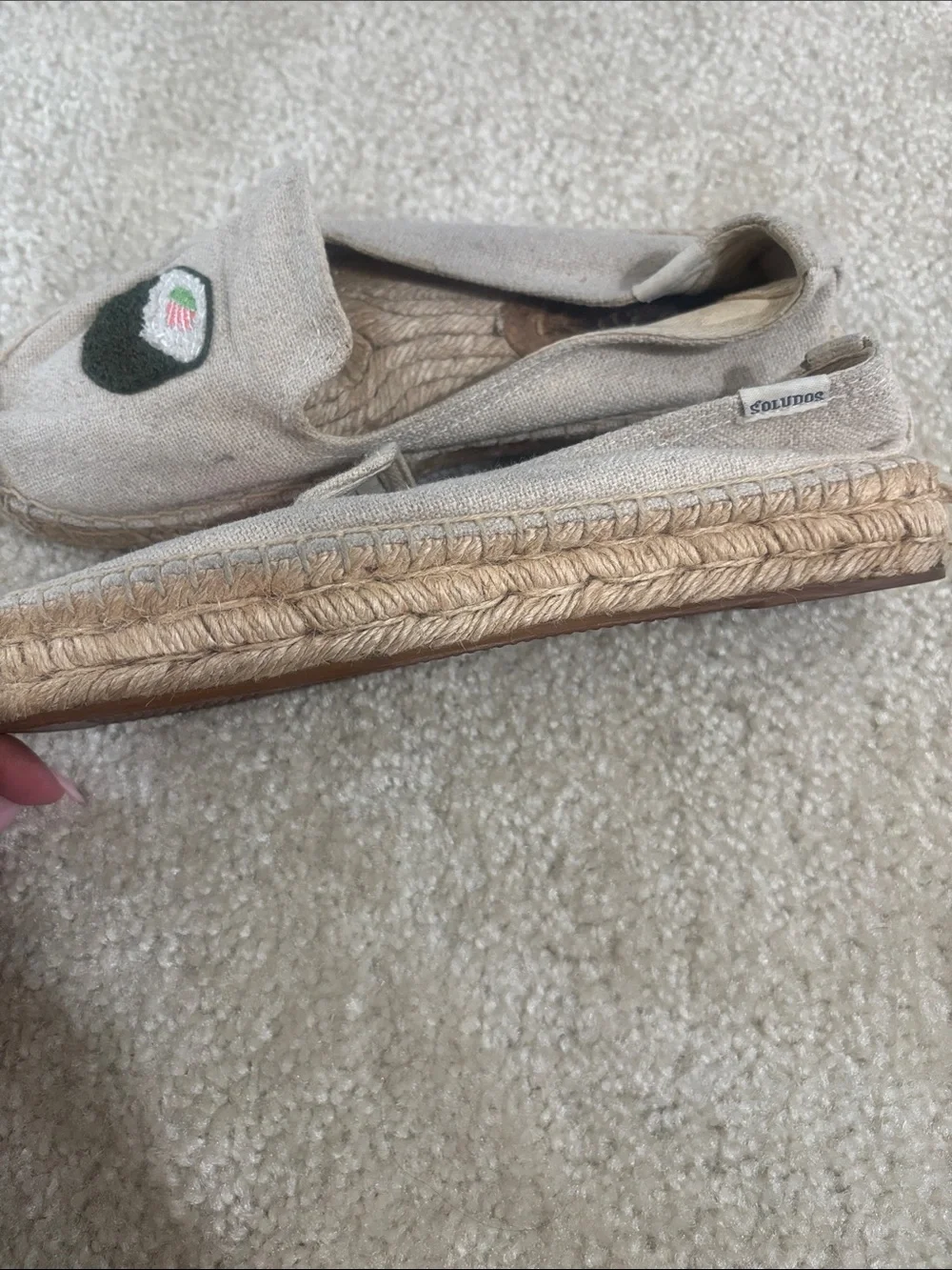 Soludos Women’s Beige Sushi Embroidered Slip-On Flats
